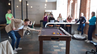 Speed pool session in the Fluid studio - mental health awareness week